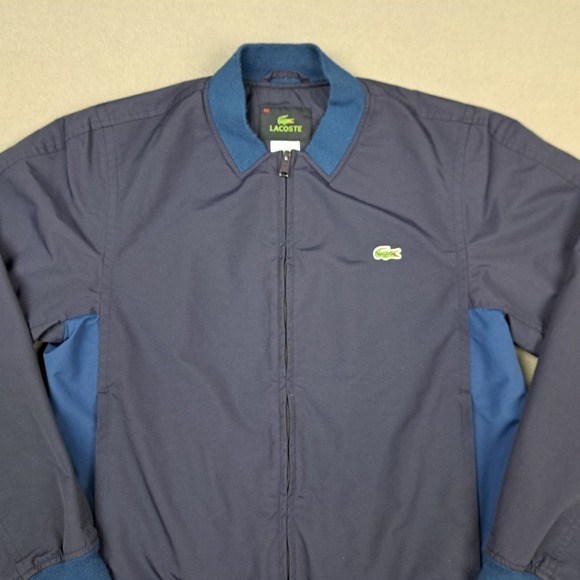 Lacoste Bomber Jacket Men's 50 Large Two Tone Blue Bi Swing Full Zip Lightweight - Picture 2 of 12